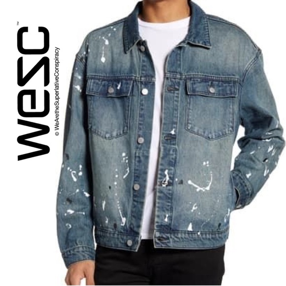 Nwot Wesc Mens Paint Splatter Denim 